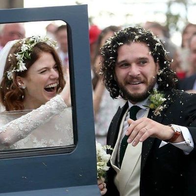 Kit Harington and Rose Leslie were photographed on their wedding day.